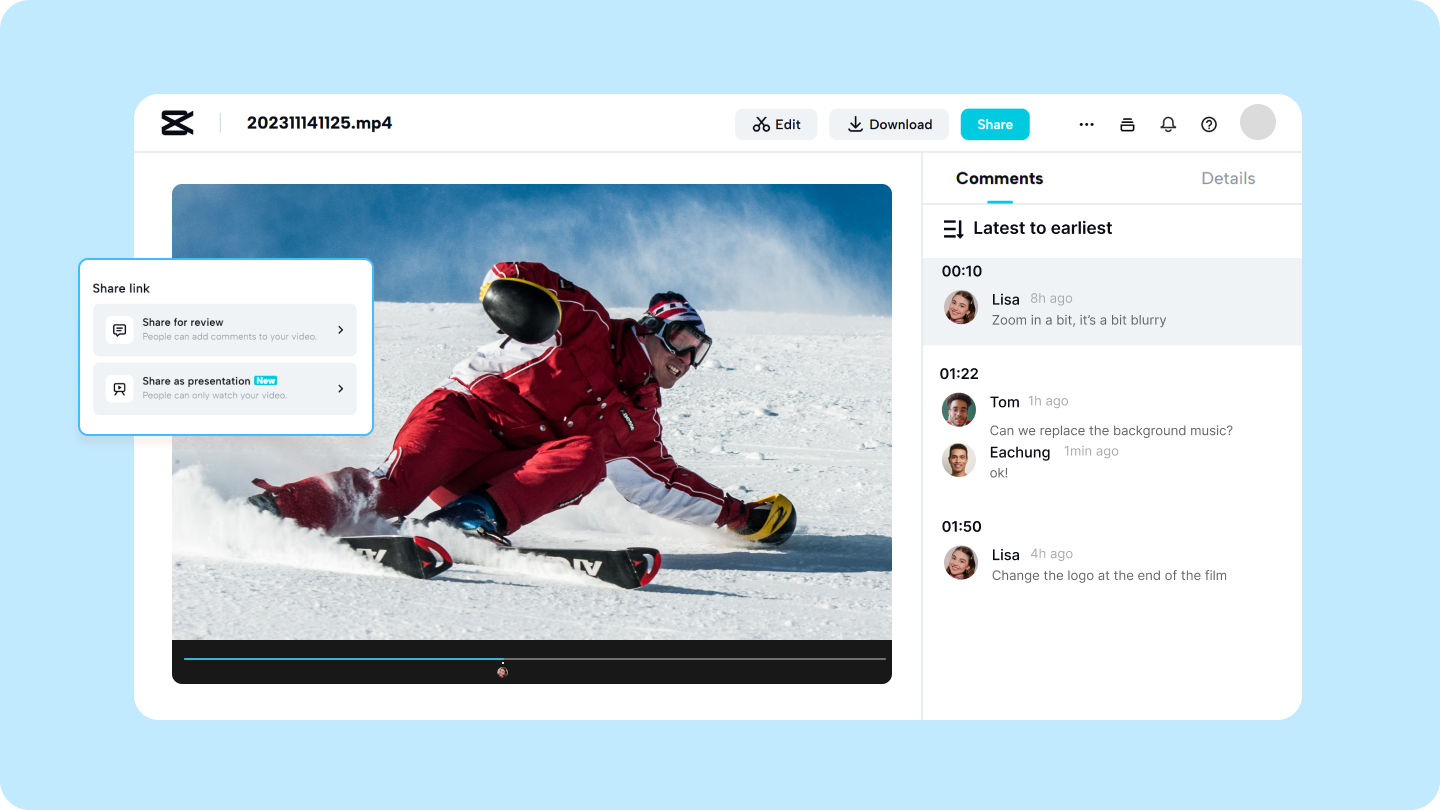 1700480894124. Cộng tác trên CapCut Online